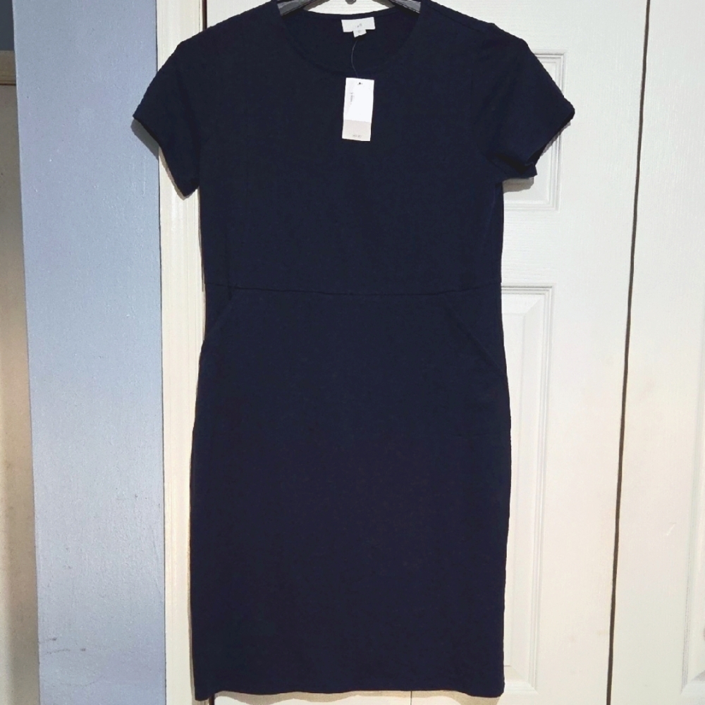 J. Jill NWT Navy Blue  Dress With Pockets